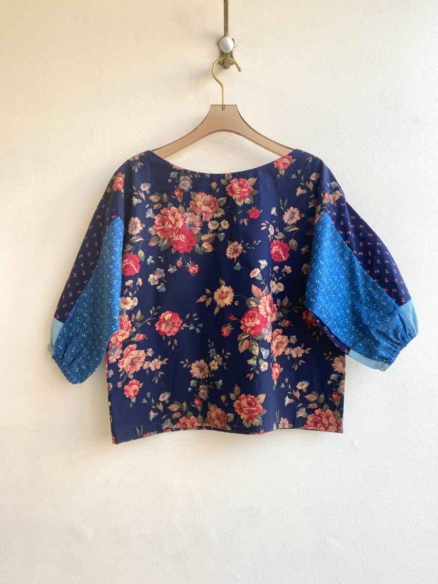 Navy Heirloom Floral Box Top - Made X Hudson