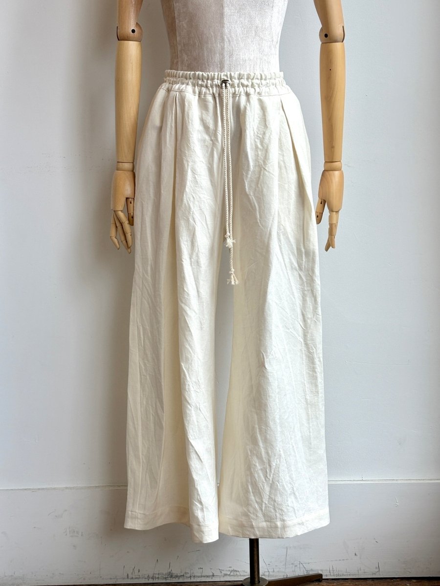 Ivory Cotton Wide - Leg Pant - Made X Hudson