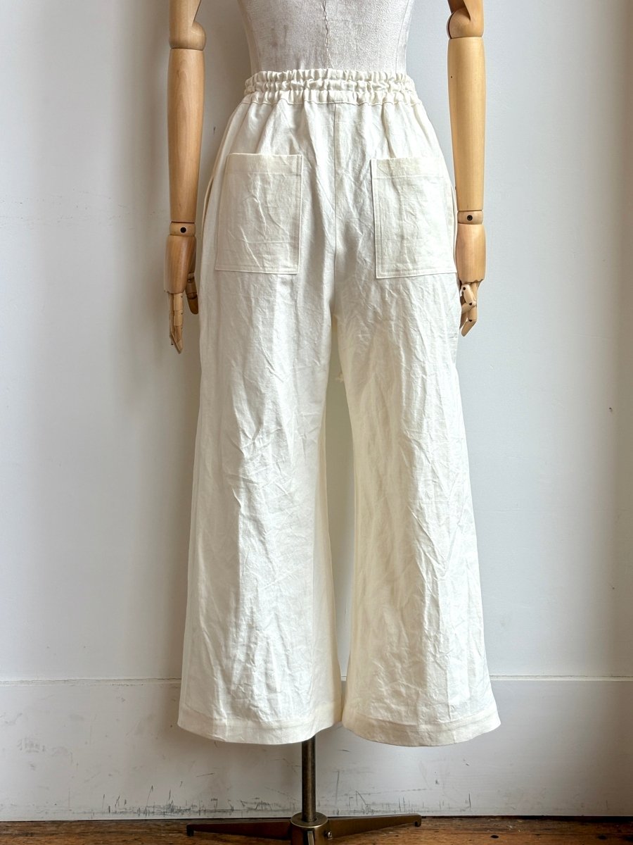Ivory Cotton Wide - Leg Pant - Made X Hudson