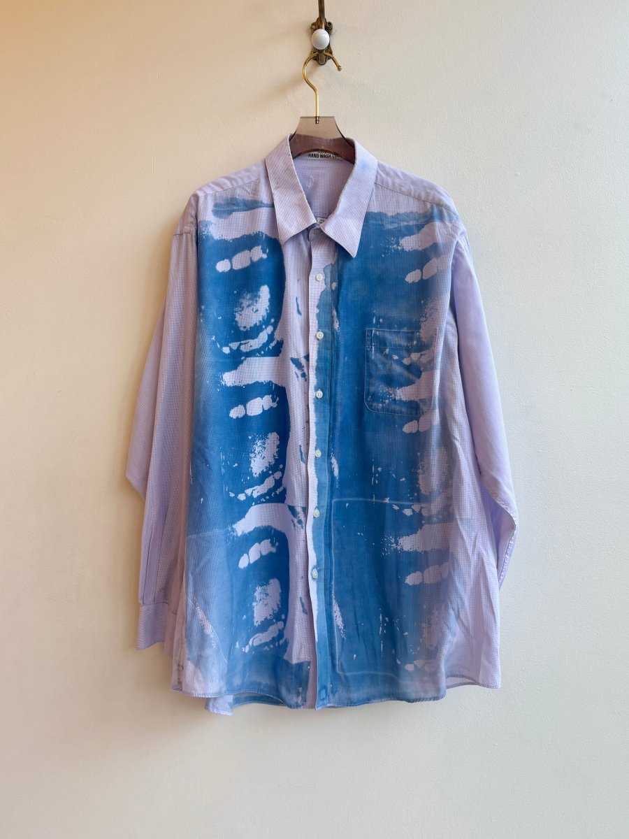 Psycho Scream Sun Cyanotype Lavender Button - Up Shirt (Reworked) - Made X Hudson