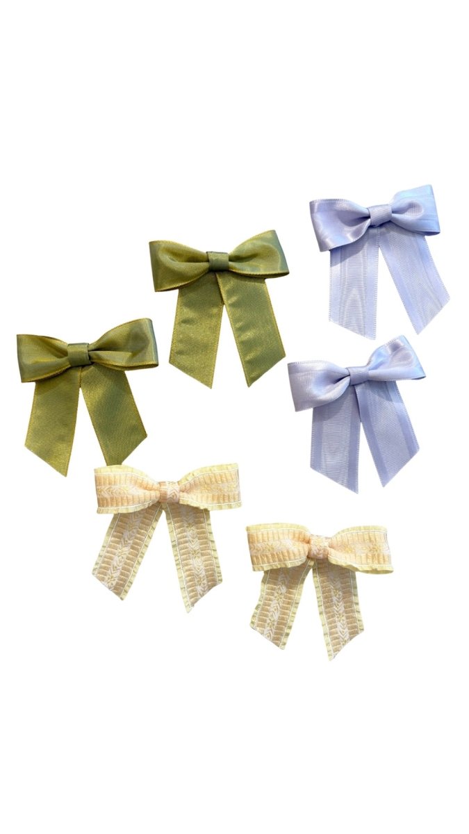 Daisies Pair Bow Hair Clips (More Colors) - Made X Hudson