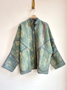 Reversible Ladhiya Quilted Jacket in Colors Blue, Teal, Cream & Blue, Mustard, Green - Made X Hudson