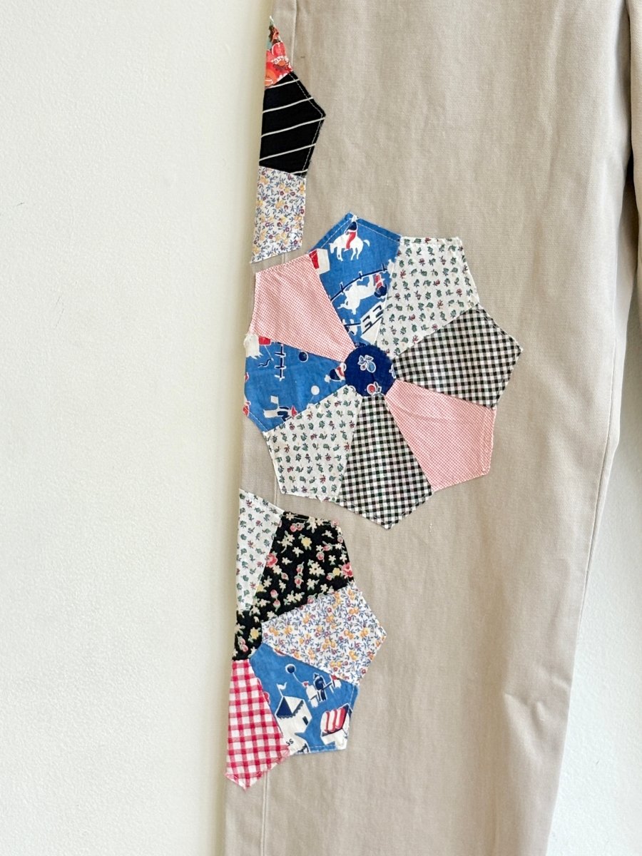5 Pinwheel Quilted Block Patched Chino Pant (Reworked) - Made X Hudson