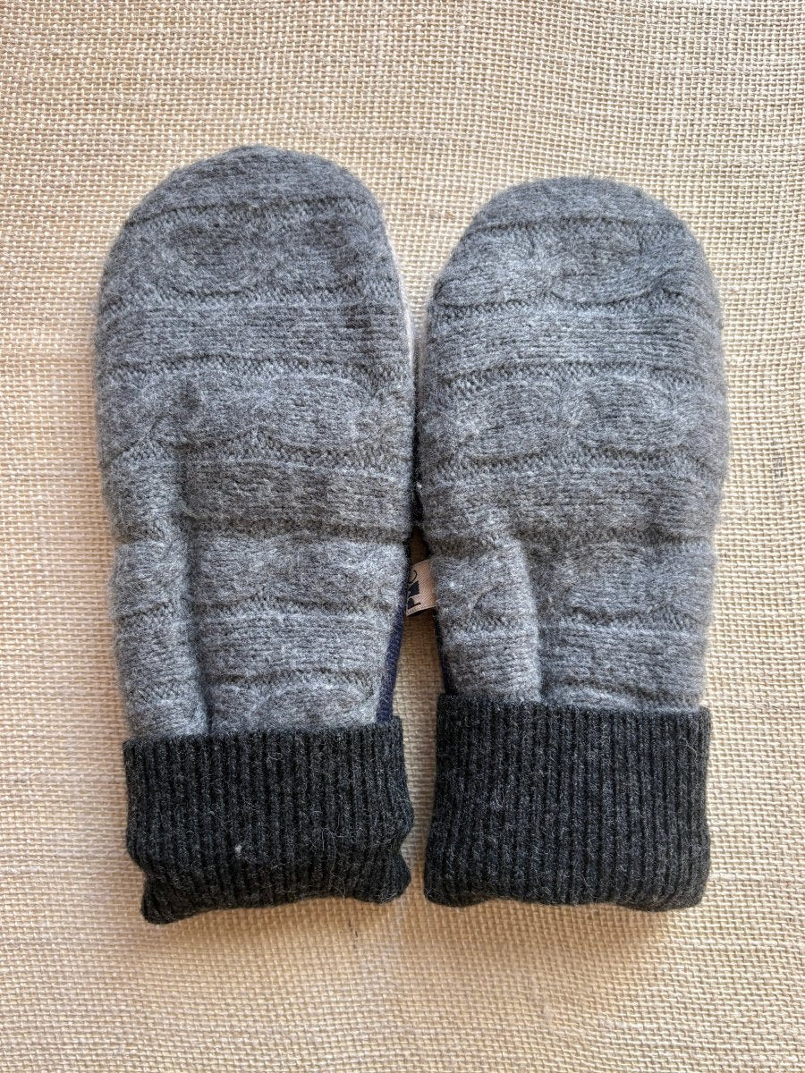 Grey, Charcoal, Navy Men’s Wool Mittens - Made X Hudson