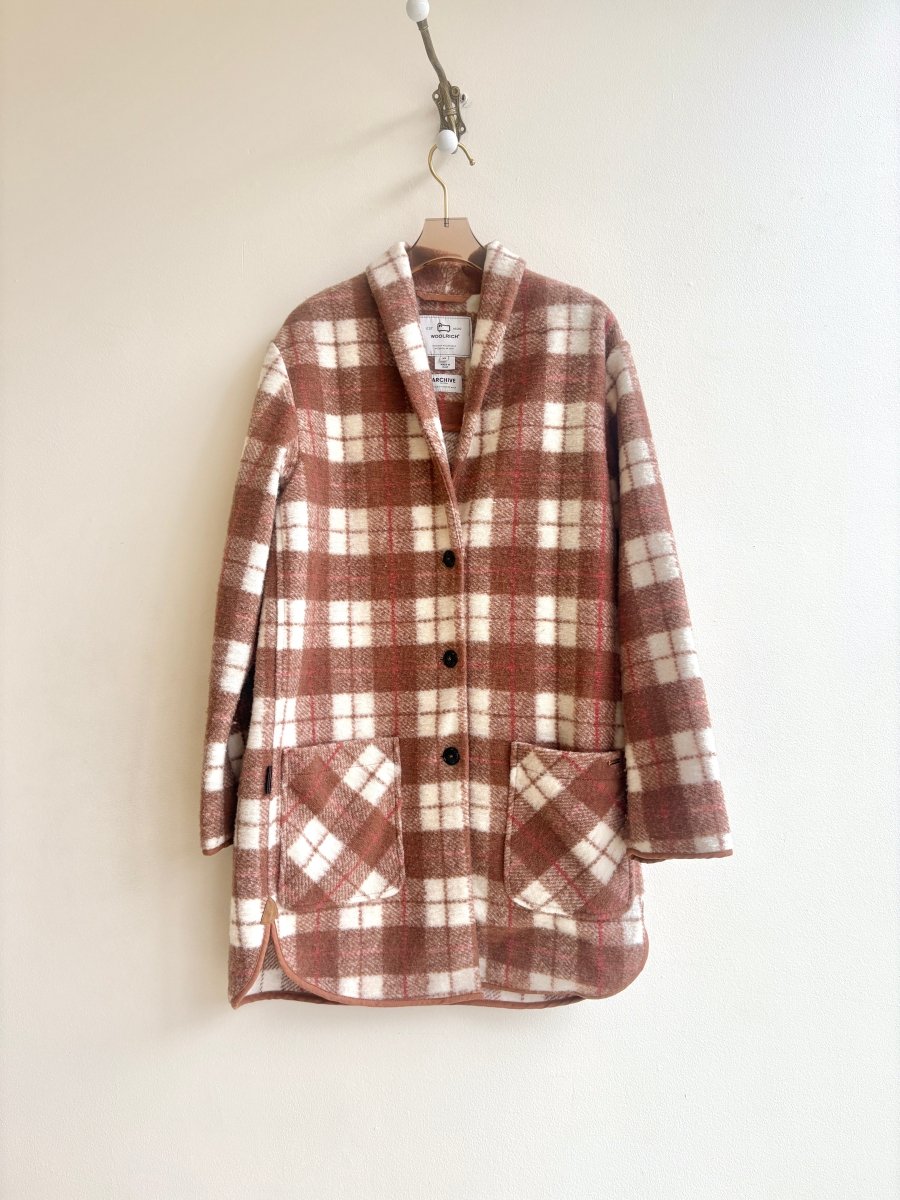 Woolrich | Chestnut Plaid Button Up Coat - Made X Hudson