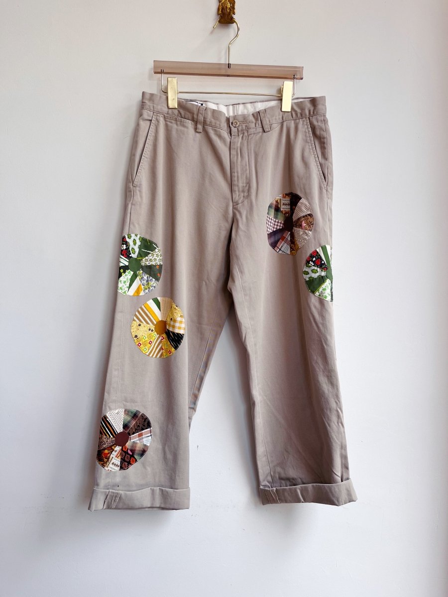 Dresden Quilted Plate Blocks Chino Pant | Brown & Green Focused (Reworked) - Made X Hudson