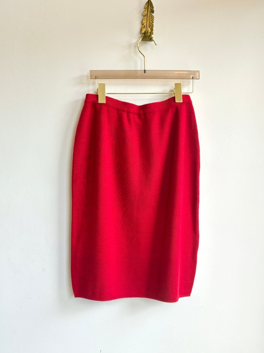 Courreges Paris | Cherry Red Knit Skirt (Vintage) - Made X Hudson
