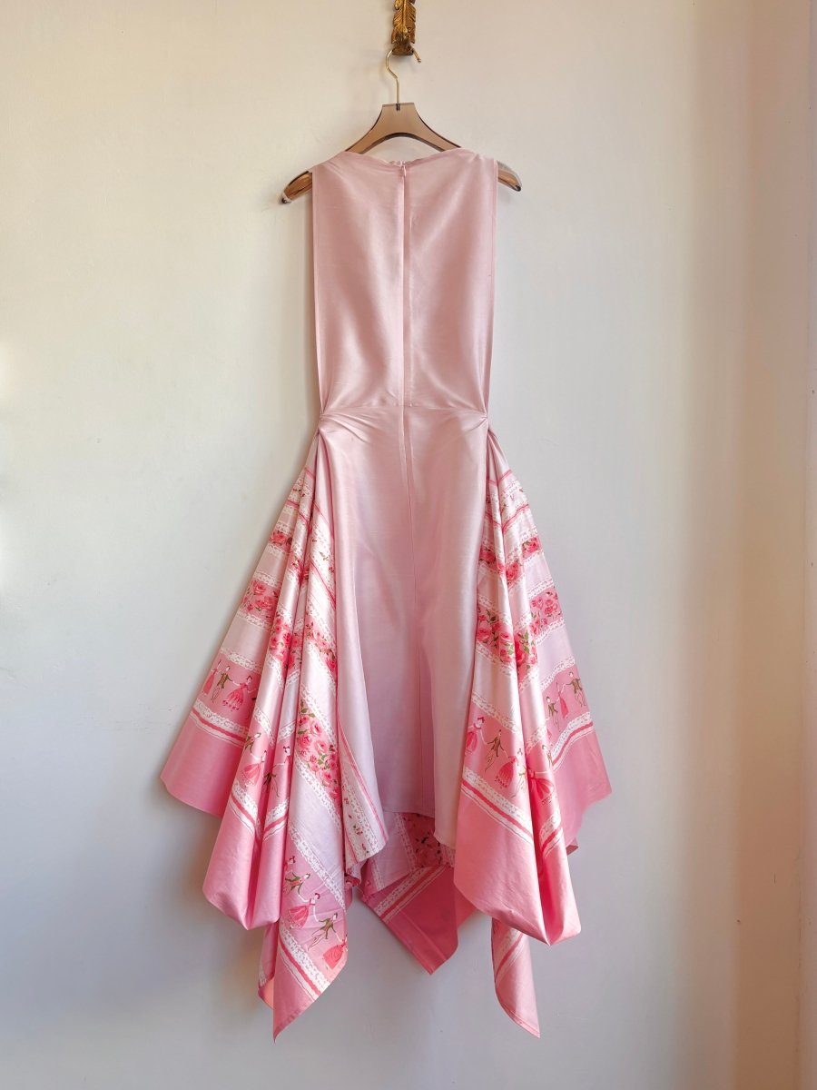 Zero - Waste Dress in Printed Dancing Couple & Ballet Slipper Pink - Made X Hudson