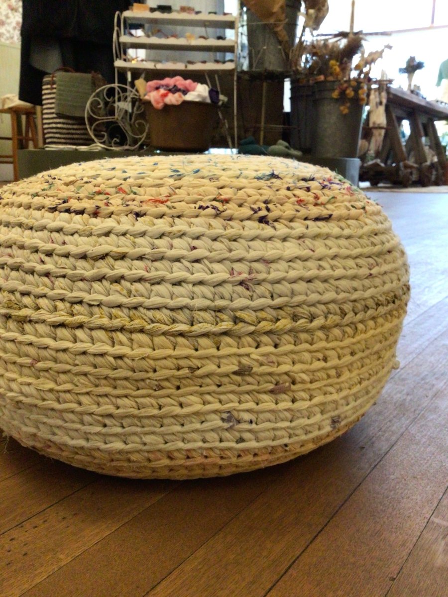 Medium Floor Pouf in Neutrals - Made X Hudson