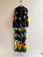 Black and Mod Floral Maxi Dress (Vintage) - Made X Hudson