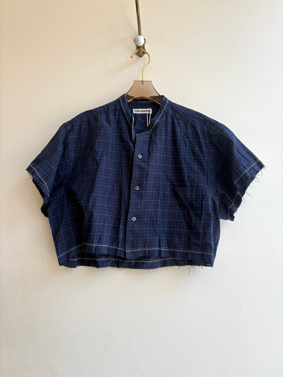 The Valley Shirt in Navy with Red, White, and Green Checker (Reworked) - Made X Hudson