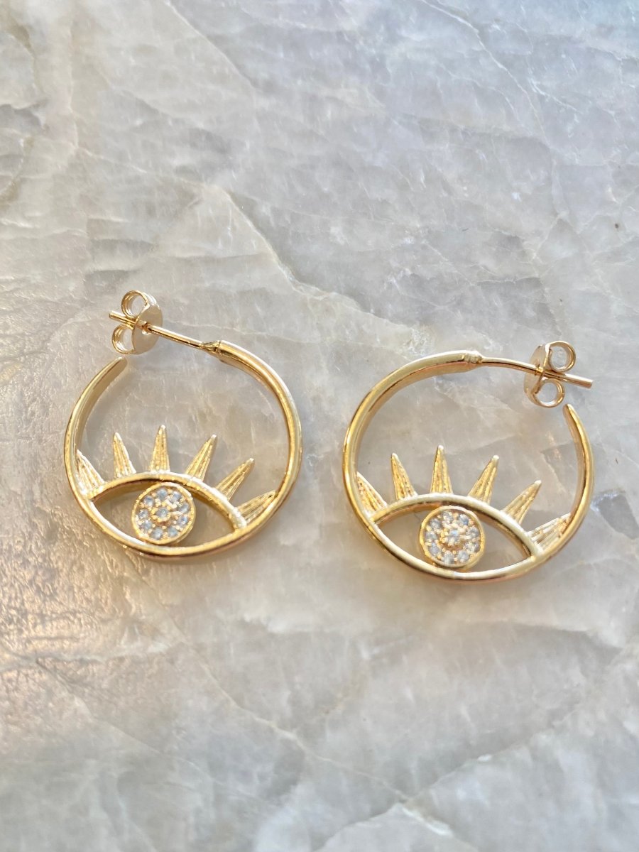 18k Gold Filled Open Your Eyes Hoops - Made X Hudson