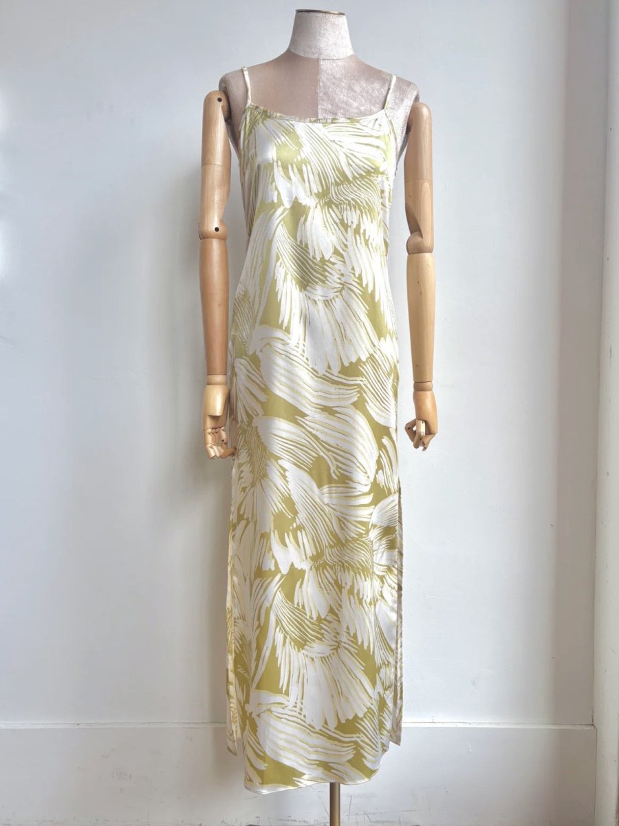 Green, Yellow & White “Mari” Slip Dress - Made X Hudson