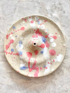 Watermelon & Periwinkle Dark Sand Incense Holder w/ No Lip - Made X Hudson