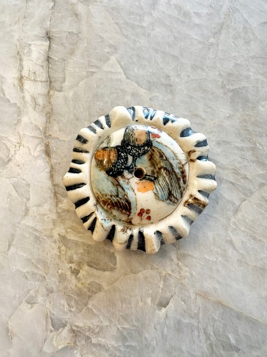 Acorns In Navy & Cream Incense Holder - Made X Hudson