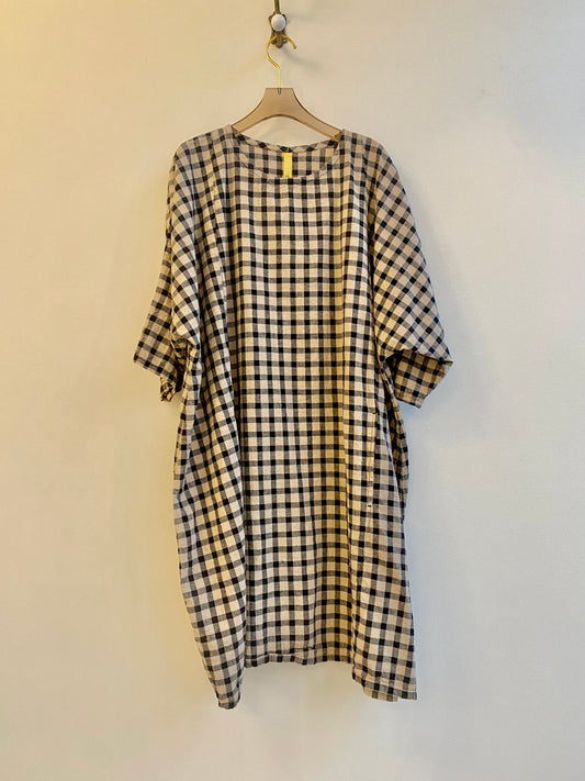 Tan & Black Checkered Gallery Dress