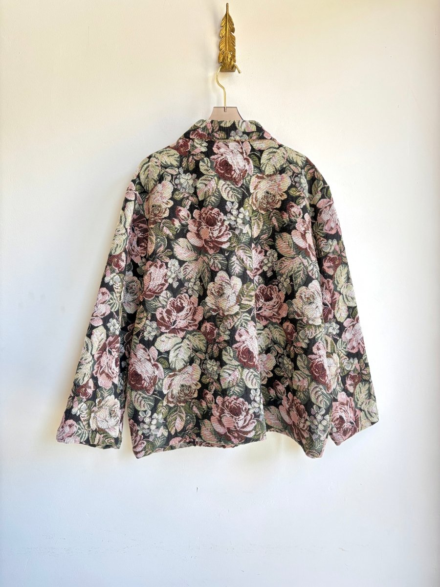 Black Floral Tapestry Utility Jacket - Made X Hudson