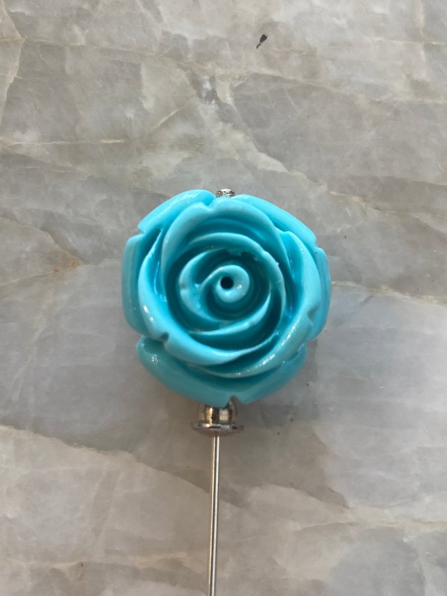 Turquoise Rose Pins (Vintage) - Made X Hudson