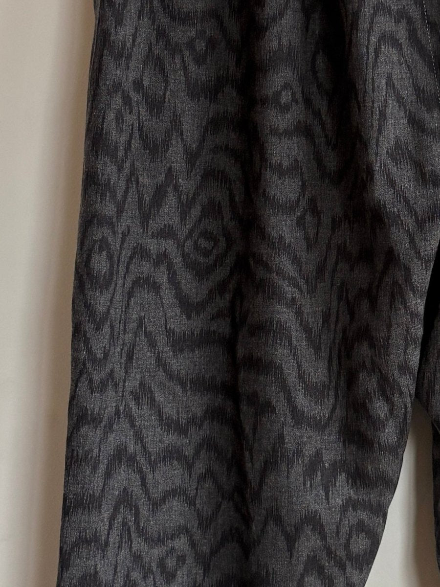 Charcoal Ikat Print Wool Studio Pant - Made X Hudson