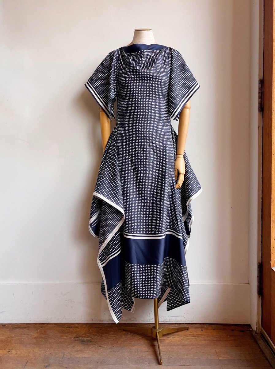 Deco Dress Navy Dotted - Made X Hudson