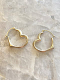 10k Gold Puffy Heart Hoops