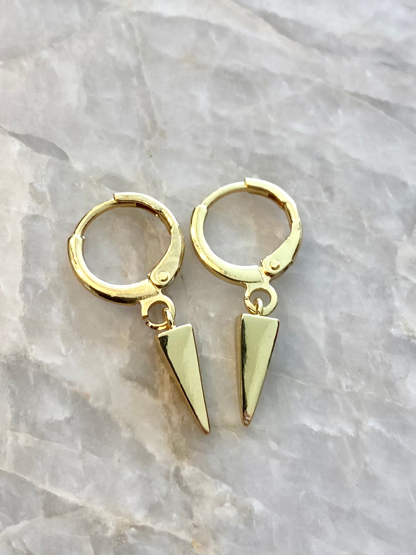 18k Gold Filled Single Spike Hoops