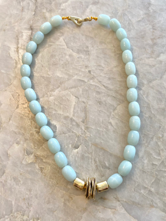 Handmade Brass Jewelry with Amazonite Jewels