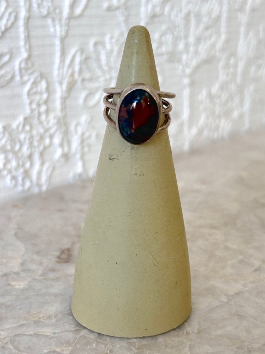 Handmade Sterling Silver & Moss Agate Stone Ring - Made X Hudson