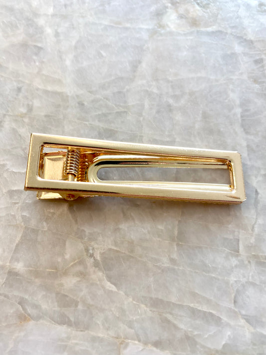 Gold Tone H Hair Clip