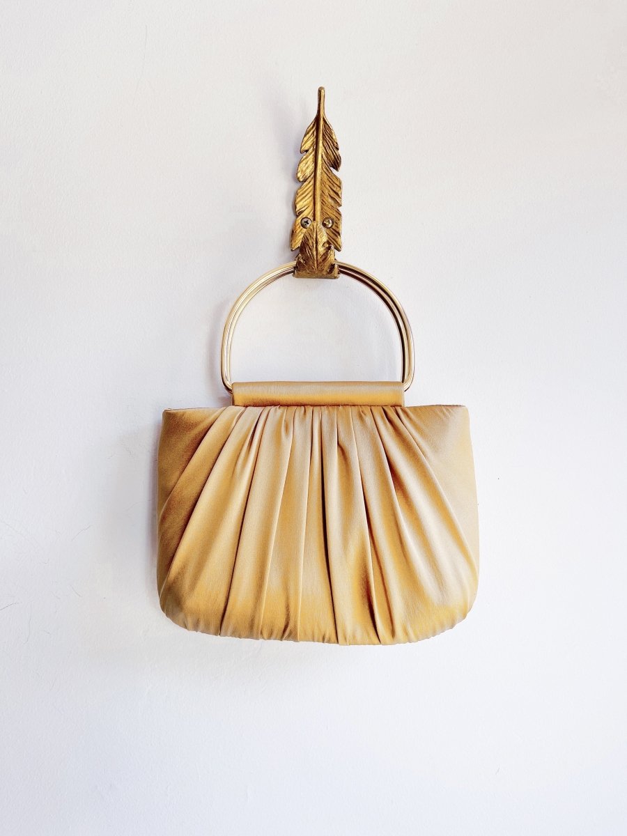 Gathered Gold Charmeuse Minnie Bag - Made X Hudson