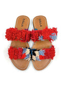 Hali Sandals “Hamsa” In Colors Tomato, Sky, and Oat (Size 39) - Made X Hudson