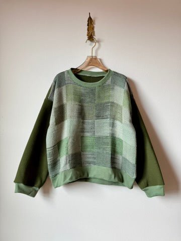 Handwoven Sweater Double Quilt Green - Made X Hudson