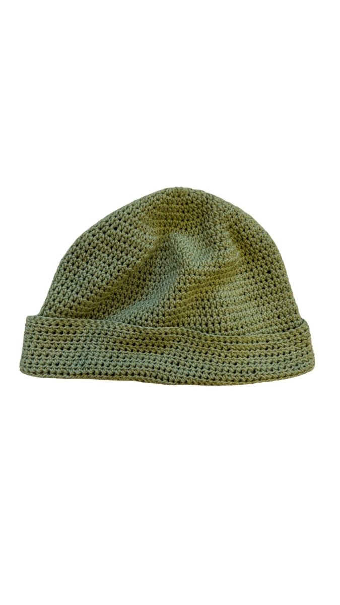 Green Half Double Crochet Cotton Beanie - Made X Hudson