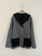 Black and Gray Reversible Wool Jacket by Made X Hudson