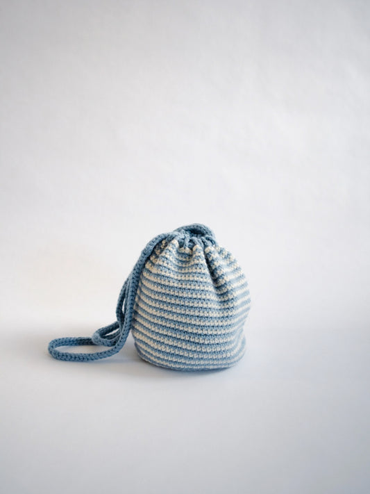 Blue & White “Dusk” Bola Bag