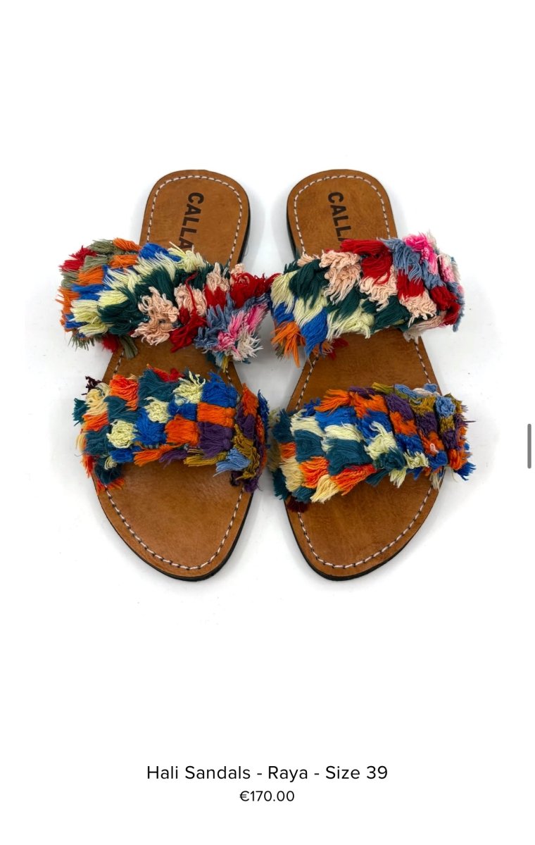 Hali Sandals “Raya” In Colors Cobalt, Carrot, Steel Blue, Eggplant (Size 39) - Made X Hudson