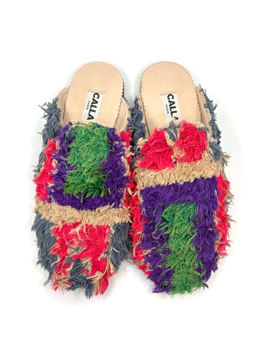 Niki Babouche “Burmilla” Flats In Colors Grape, Hot Pink, Grass, & Sand (Size 40) - Made X Hudson