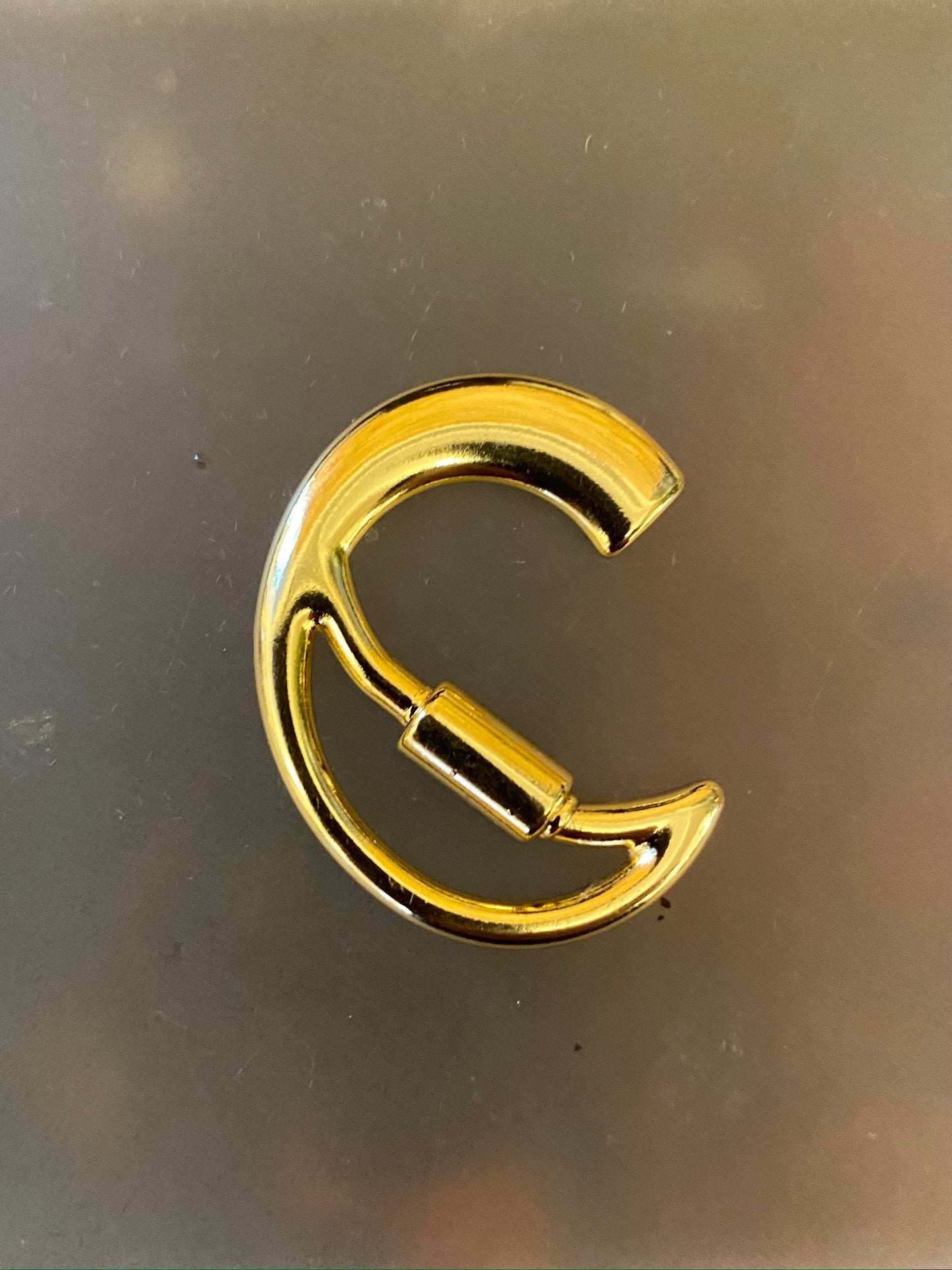 Dunia Jewelry | XL Gold Plated Alphabet Carabiners