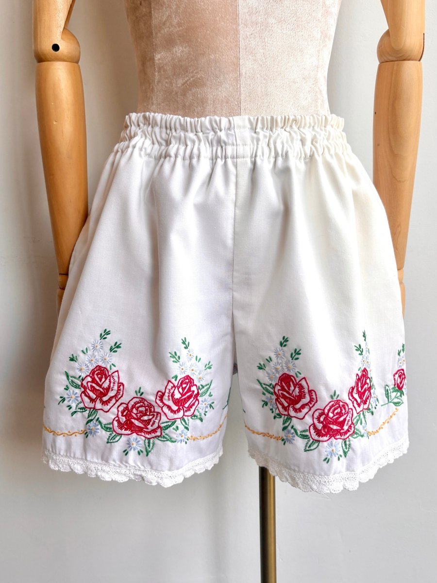 Rose and Daisy Embroidered Flower Town Shorts - Made X Hudson