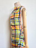 Zero - Waste Dress in Silk Black and Multi Color Plaid - Made X Hudson