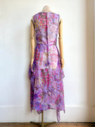 Zero - Waste Dress in Sheer Violet Garden Scene - Made X Hudson