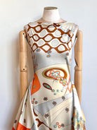Zero - Waste Dress in Tangerine and Silver Mod Mix Pattern - Made X Hudson