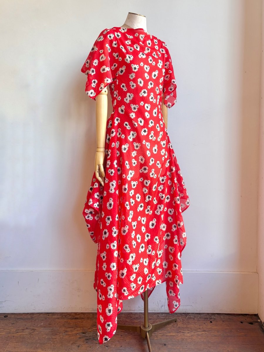 Deco Dress in Scarlet Falling Blossom - Made X Hudson