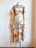 Deco Dress in Tangerine and Silver Mod Mix Pattern - Made X Hudson