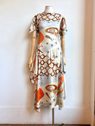 Deco Dress in Tangerine and Silver Mod Mix Pattern - Made X Hudson