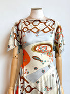 Deco Dress in Tangerine and Silver Mod Mix Pattern - Made X Hudson