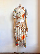 Deco Dress in Tangerine and Silver Mod Mix Pattern - Made X Hudson