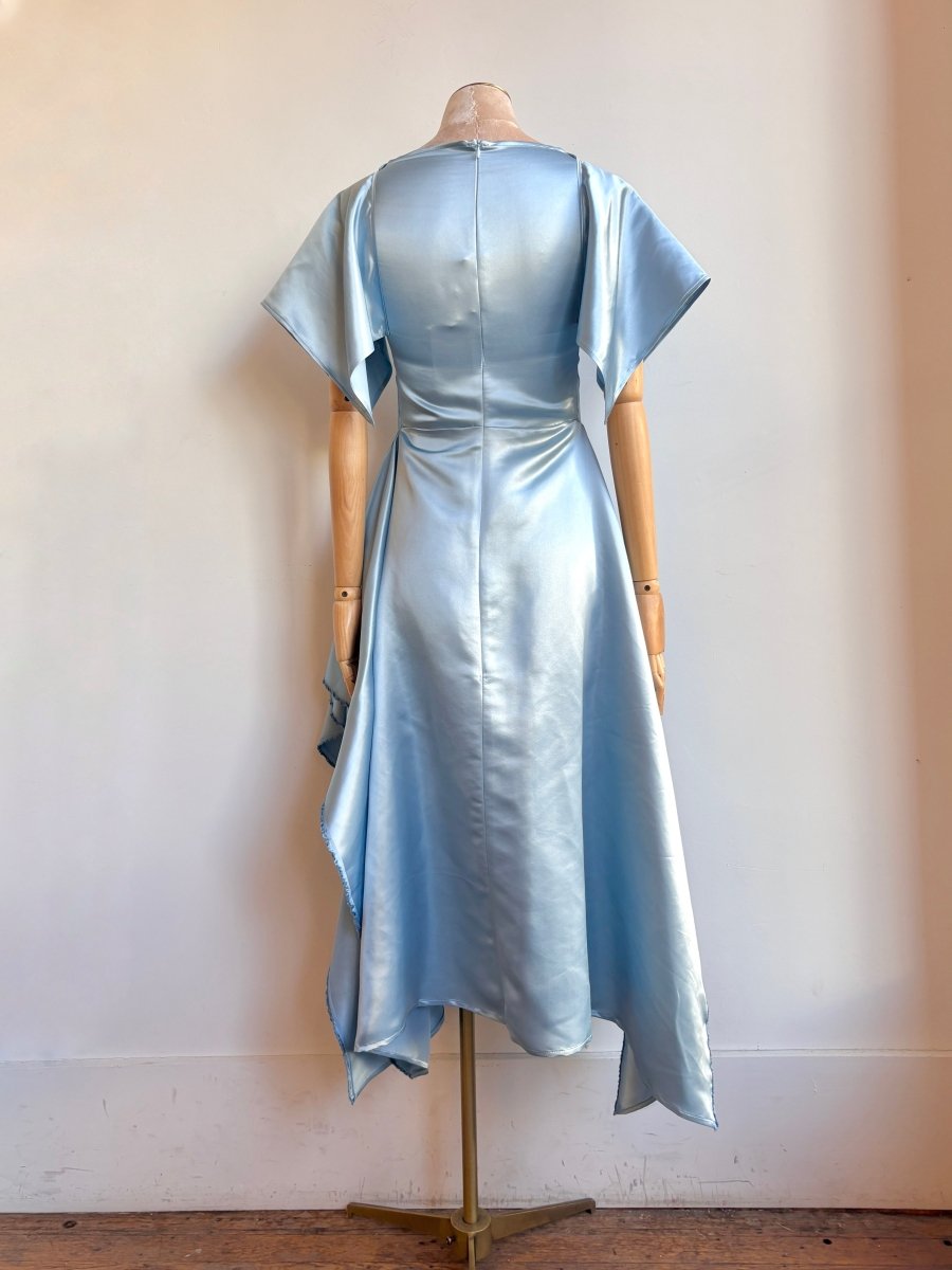 Deco Dress in Sky Blue Satin - Made X Hudson