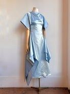 Deco Dress in Sky Blue Satin - Made X Hudson