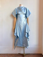 Deco Dress in Sky Blue Satin - Made X Hudson